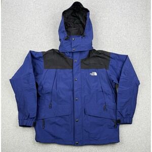 The‎ North Face Jacket Mens Medium Blue Full Zip Hooded Waterproof Rain Outdoors